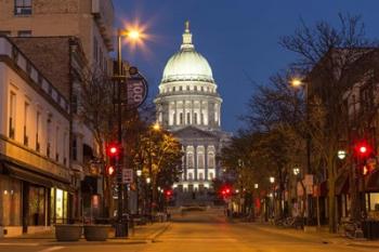 Looking down State Street in downtown Madison, Wisconsin | Obraz na stenu