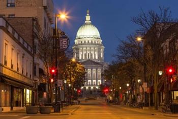 Looking down State Street in downtown Madison, Wisconsin | Obraz na stenu