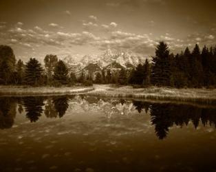 Teton Range and Snake River, Grand Teton National Park, Wyoming (sepia) | Obraz na stenu