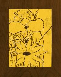 Wenge Wood Floral 1-Lemon | Obraz na stenu