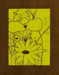 Wenge Wood Floral 1-Lime | Obraz na stenu