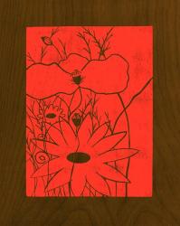 Wenge Wood Floral 1-Magenta | Obraz na stenu