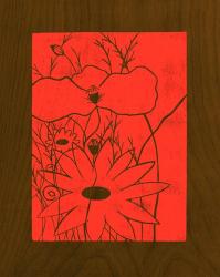 Wenge Wood Floral 1-Magenta | Obraz na stenu