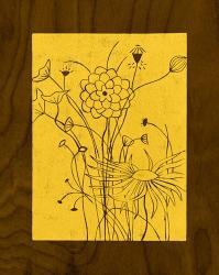 Wenge Wood Floral 2-Lemon | Obraz na stenu