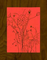 Wenge Wood Floral 2-Magenta | Obraz na stenu