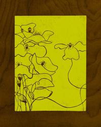 Wenge Wood Floral 3-Lime | Obraz na stenu