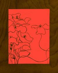 Wenge Wood Floral 3-Magenta | Obraz na stenu