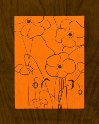 Wenge Wood Floral 4-Orange | Obraz na stenu
