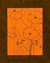 Wenge Wood Floral 4-Orange | Obraz na stenu