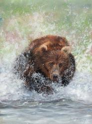 Bear Running Through Water | Obraz na stenu