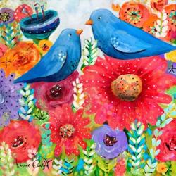 Blue Bird Bouquet | Obraz na stenu