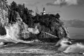 Rising Tide at Cape Disappointment Monochrome | Obraz na stenu