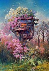 Overgrown Treehouse | Obraz na stenu