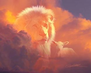 Lion And Lamb | Obraz na stenu
