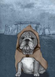 English Bulldog with Stonehenge | Obraz na stenu