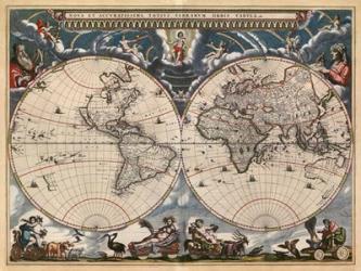 Nova et Accuratissima Totius Terrarum Orbis Tabula | Obraz na stenu