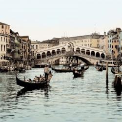 Ponte Rialto con Gondolas | Obraz na stenu