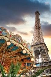 Eiffel Tower and Carousel II | Obraz na stenu