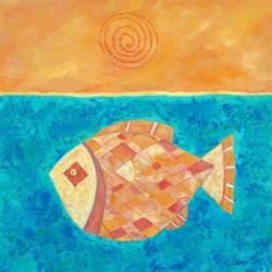 Fish With Spiral Sun | Obraz na stenu