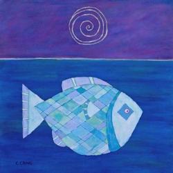 Fish With Spiral Moon | Obraz na stenu