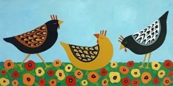 Hens and Poppies | Obraz na stenu