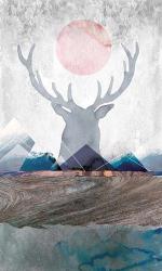 Deer and Mountains 2 | Obraz na stenu