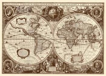 Nova Totius Terrarum Orbis Tabula (sepia) | Obraz na stenu