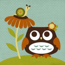 Owl Looking at Snail | Obraz na stenu