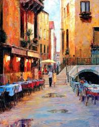 Street Cafe after Rain | Obraz na stenu