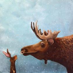 Moose and Rabbit | Obraz na stenu