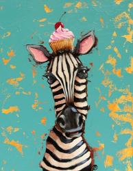 Zebra With Cherry Cupcake | Obraz na stenu