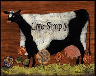 Live Simply Cow | Obraz na stenu