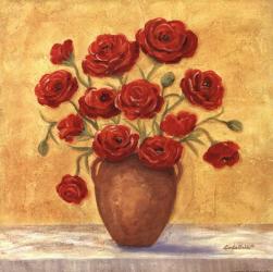 Red Ranunculus In French Vase | Obraz na stenu
