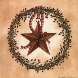 Barn Star with Round Wreath | Obraz na stenu