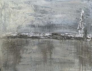 Metallic Landscape with Silver Leaf | Obraz na stenu
