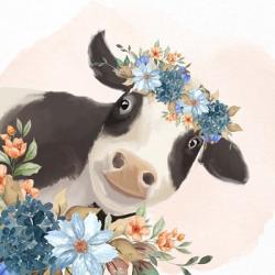 Floral Cow | Obraz na stenu
