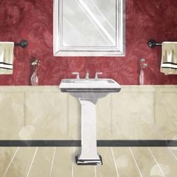 Bathroom Florals Crimson 3 | Obraz na stenu
