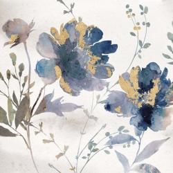 Blue Watercolor Florals | Obraz na stenu