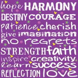 Hope Harmony Destiny - Purple | Obraz na stenu
