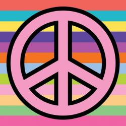 Peace - Pink on Stripes | Obraz na stenu