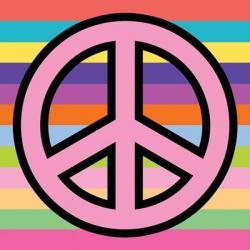 Peace - Pink on Stripes | Obraz na stenu