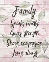 Family Speaks Kindly - Floral | Obraz na stenu