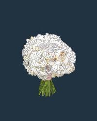 White Rose Bouquet | Obraz na stenu