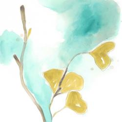 Teal and Ochre Ginko I | Obraz na stenu