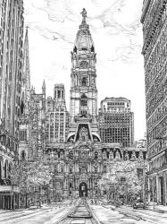 B&W Us Cityscape-Philadelphia | Obraz na stenu