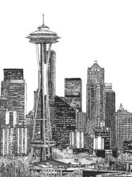 B&W Us Cityscape-Seattle | Obraz na stenu