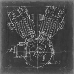 Motorcycle Engine Blueprint III | Obraz na stenu