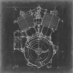 Motorcycle Engine Blueprint IV | Obraz na stenu