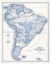 South America in Shades of Blue | Obraz na stenu