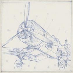 Airplane Mechanical Sketch II | Obraz na stenu